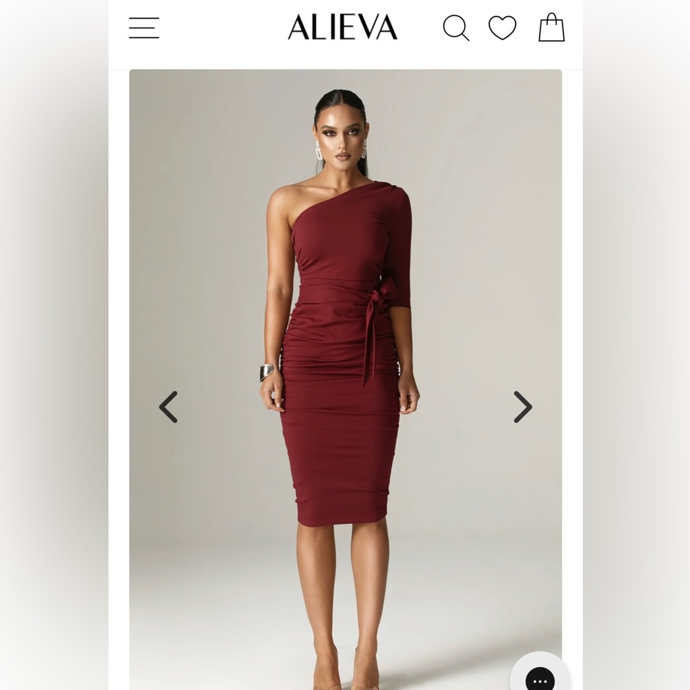 New,tags on dark red occasion dress. Well made, lined w shaper no spanx required